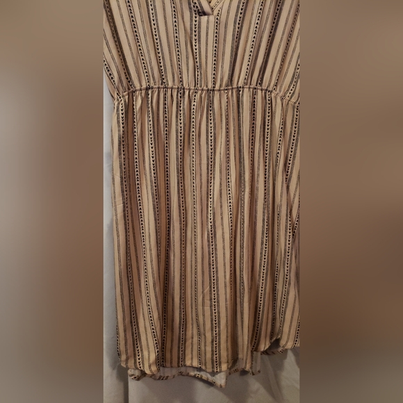 Womens Sweet Wanderer Maternity Beige and Blacked Lined Dress Stretch Size L - Picture 12 of 13